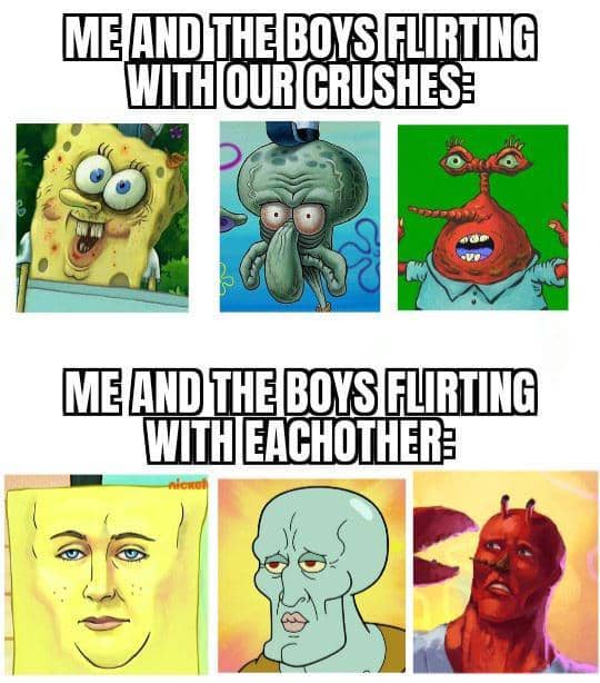 meme SpongeBob tentang ngegombal