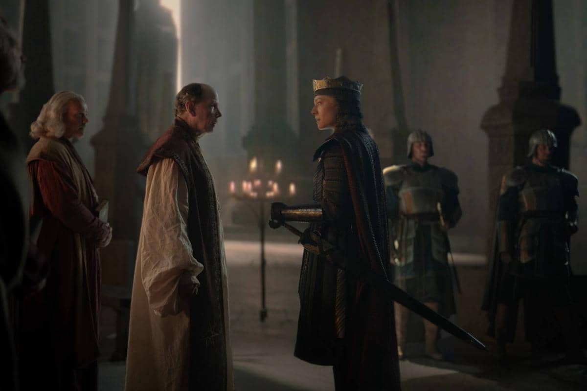 Still cut House of the Dragon musim ketiga dari HBO yang memperlihatkan cuplikan adegan dalam serial fantasi tersebut.