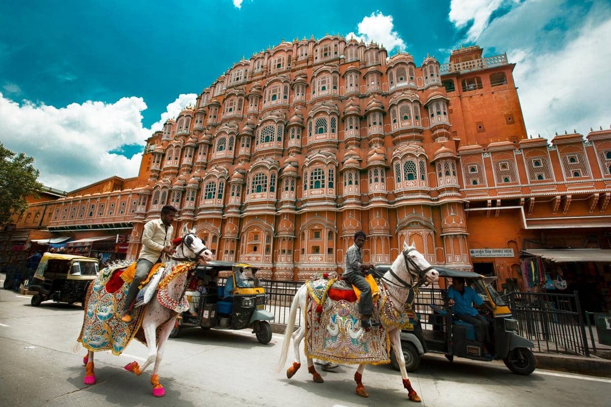 Hawa Mahal Road di Jaipur, India