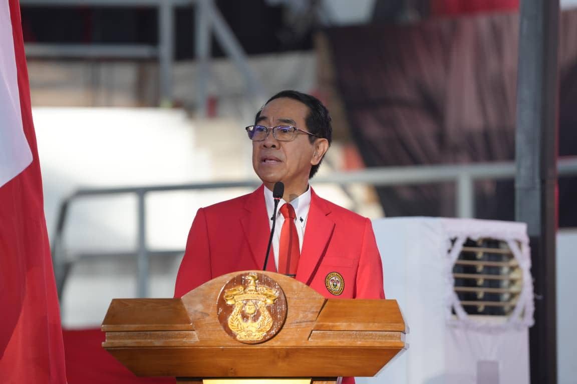 Rektor Unhas, Jamaluddin Jompa, berbicara dalam acara penerimaan mahasiswa baru pada 11 Agustus 2026.