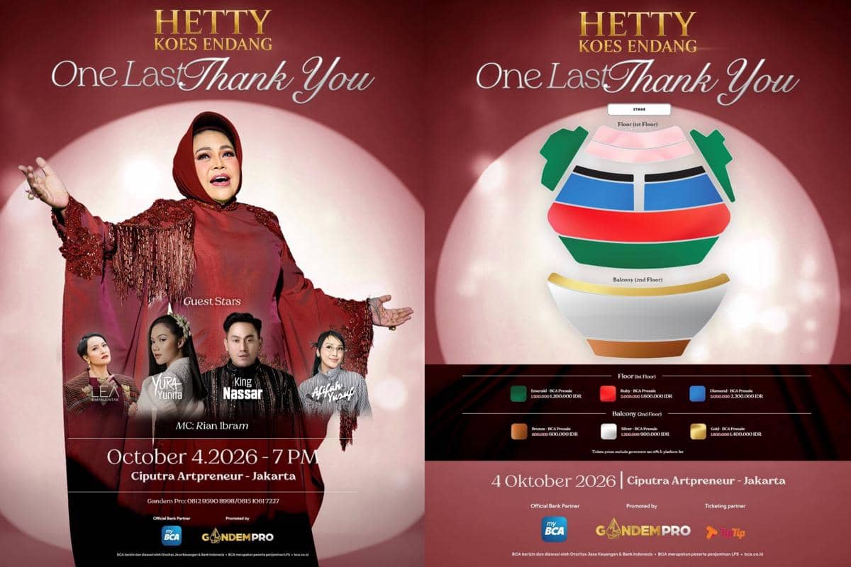 Harga Tiket Konser Hetty Koes Endang One Last Thank You dan Cara Beli