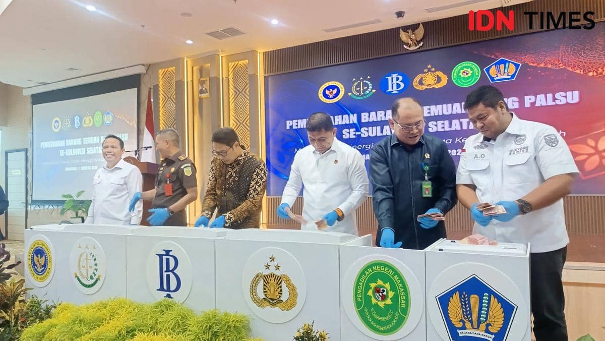 Bank Indonesia Sulsel Musnahkan 4.144 Lembar Uang Rupiah Palsu
