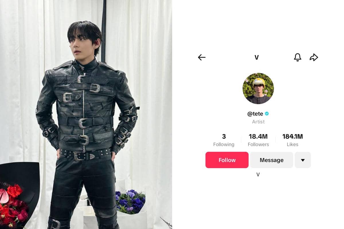 Potret V BTS dan akin TikTok pribadinya