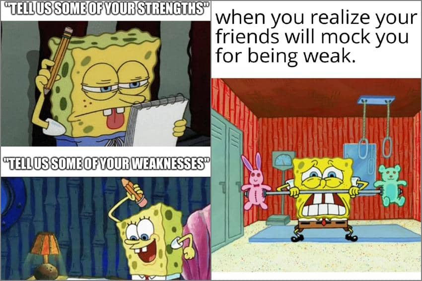 8 Meme SpongeBob tentang Kelemahan, Mental Gak Aman