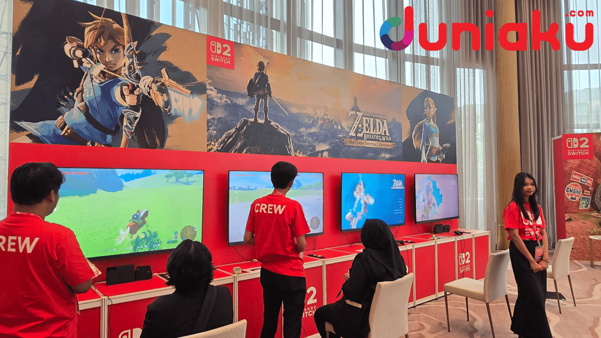 Sampul The Legend of Zelda: Breath of the Wild — Nintendo Switch 2 Edition dengan judul permainan dan logo Nintendo Switch 2.