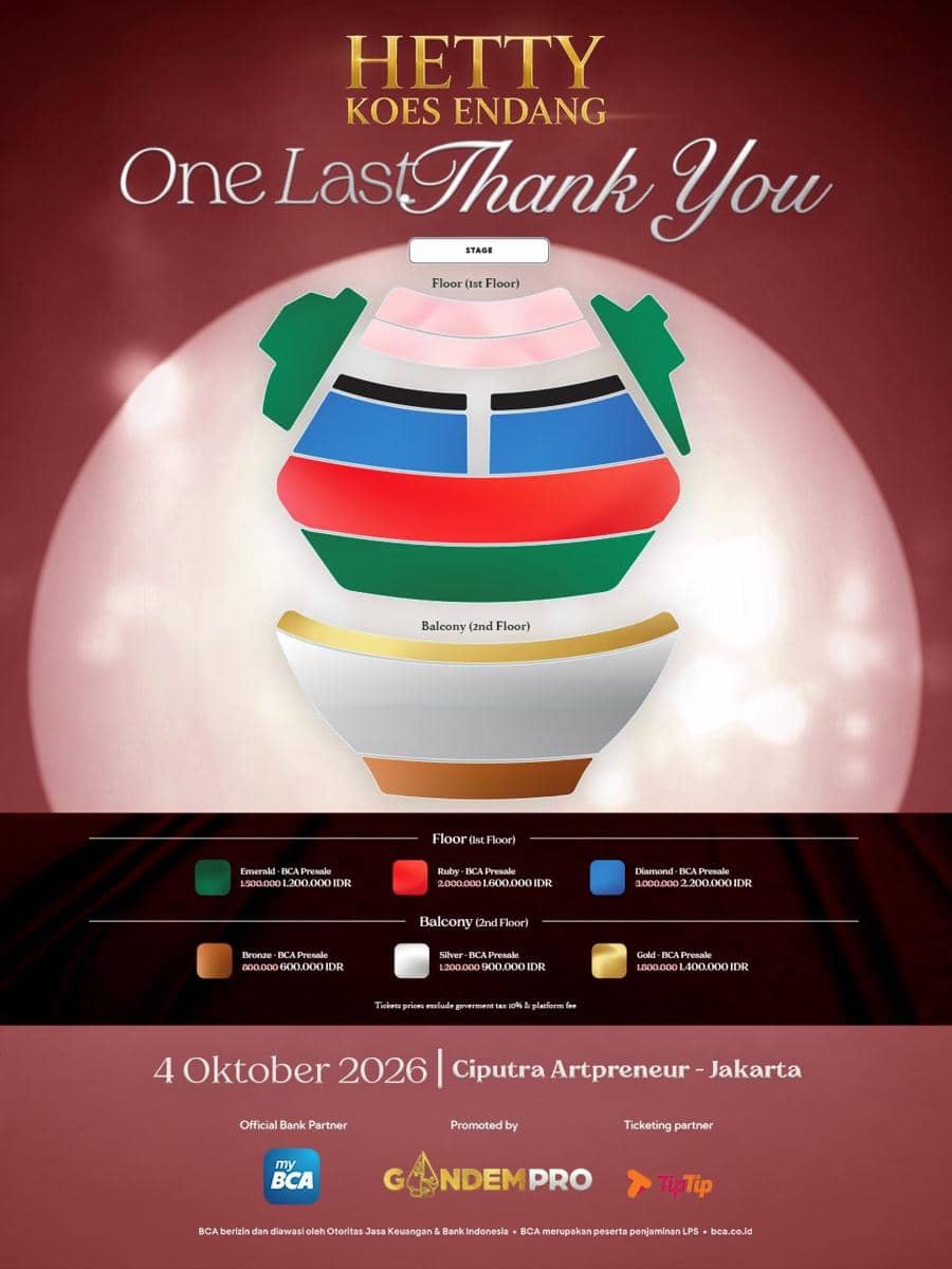 Harga tiket konser Hetty Koes Endang - One Last Thank You