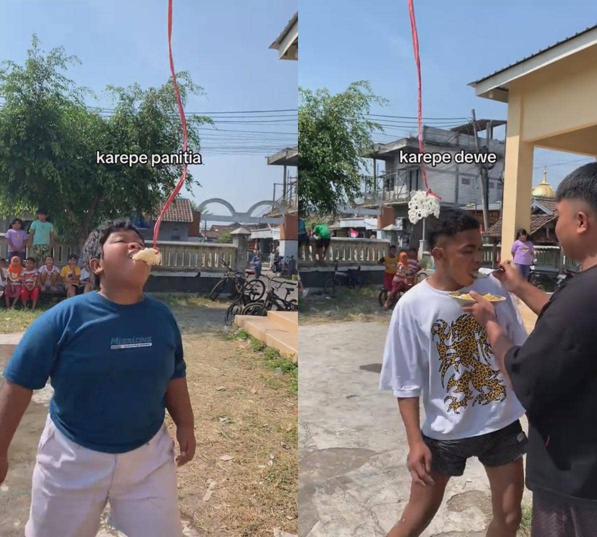 Meme membandingkan maksud panitia dengan keinginan peserta dalam perlombaan perayaan 17 Agustus di Indonesia