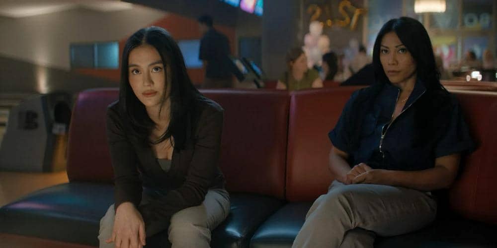 Materi visual yang menampilkan Agnez Mo dan Anggun untuk serial Reacher Season 4 produksi Prime Video.