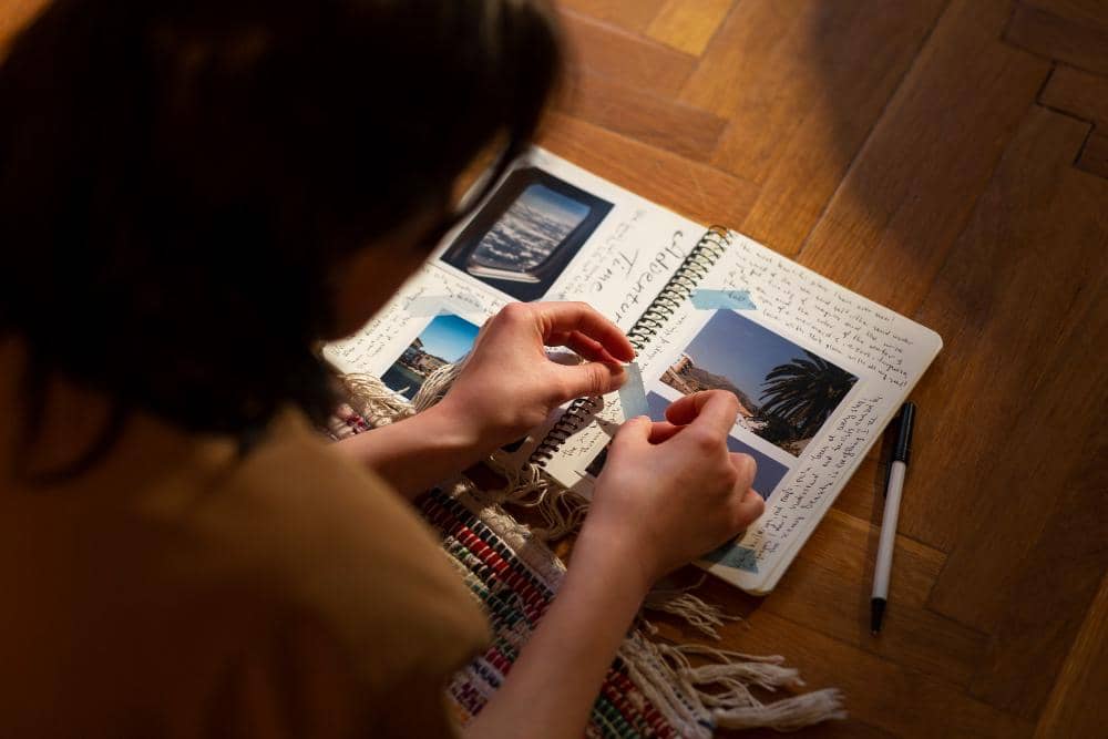 ilustrasi perempuan journaling