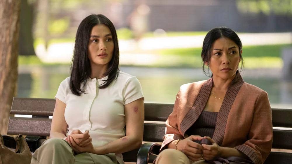 Agnez Mo dan Anggun dalam materi promosi serial terbaru Reacher Season 4 yang tayang di Prime Video.