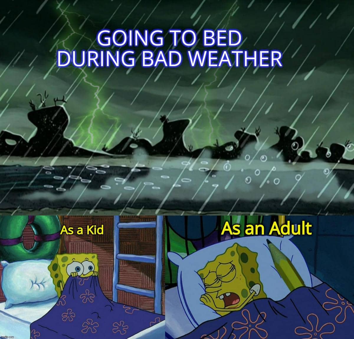 meme SpongeBob tentang bersantai