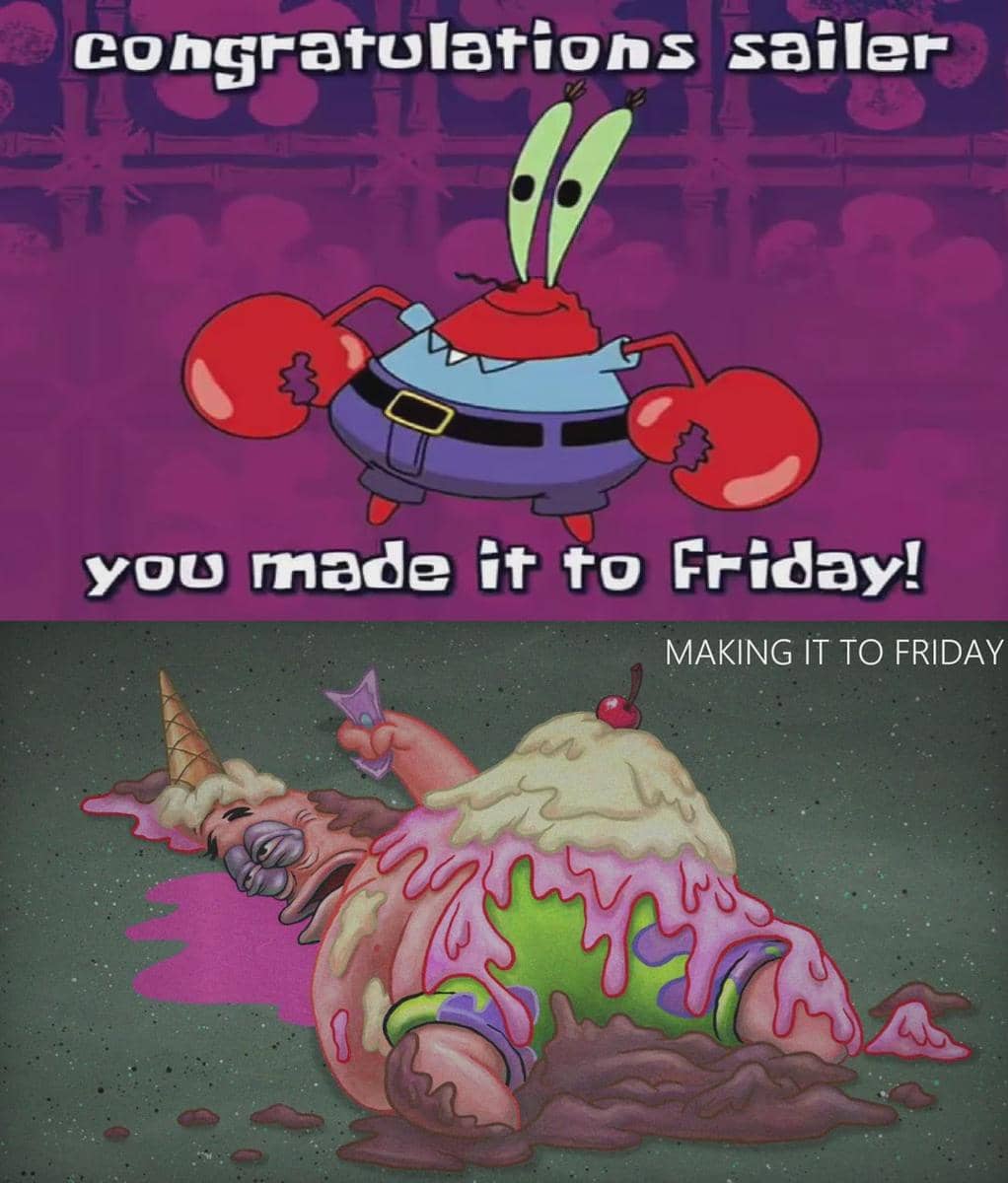 meme SpongeBob tentang kesulitan