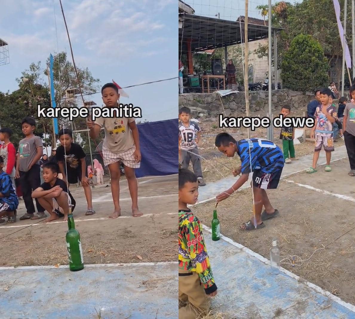 Meme perbandingan keinginan panitia dan peserta dalam lomba 17 Agustus dengan ekspresi yang lucu.