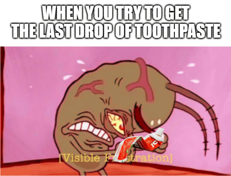 meme SpongeBob tentang kesulitan