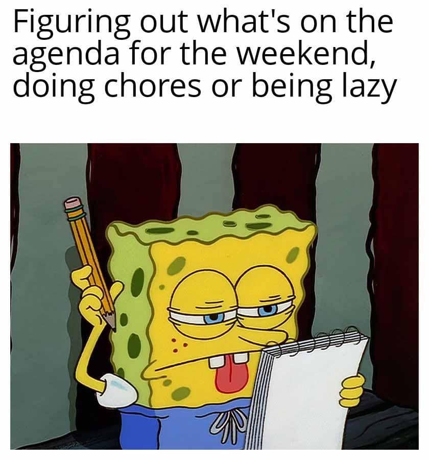 meme SpongeBob tentang bersantai