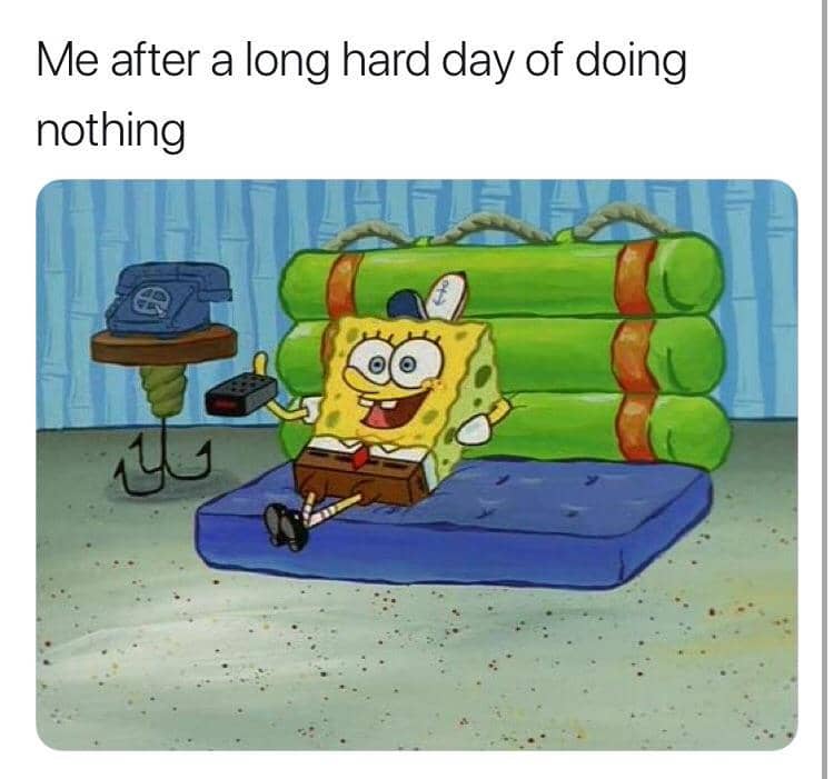 meme SpongeBob tentang bersantai