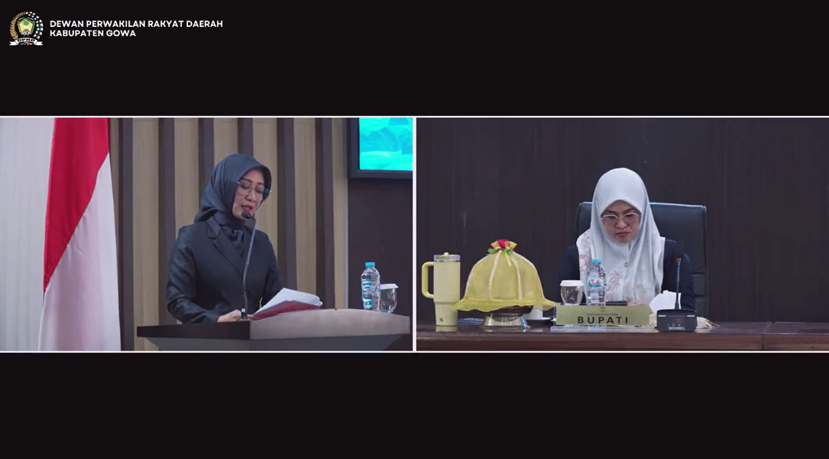 Rapat paripurna hak menyatakan pendapat DPRD Gowa, Rabu (12/8/2026). (Dok. YouTube/DPRD Gowa)