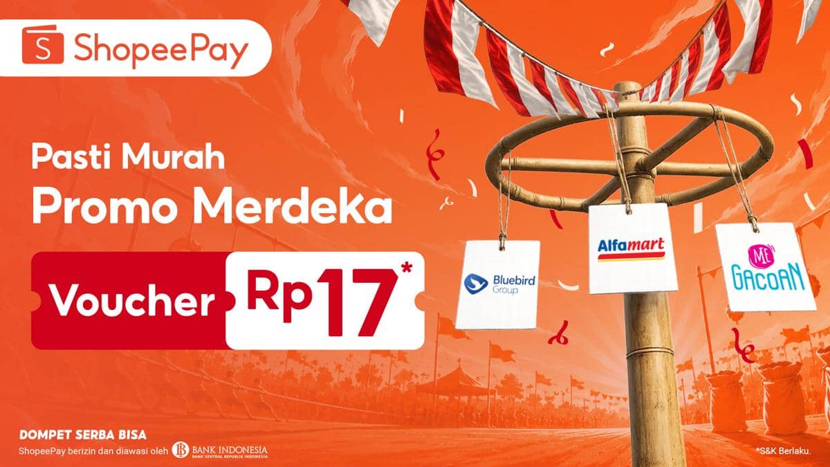 Cuma Rp17! ShopeePay Bagikan Promo HUT RI untuk Kebutuhan Sehari-hari
