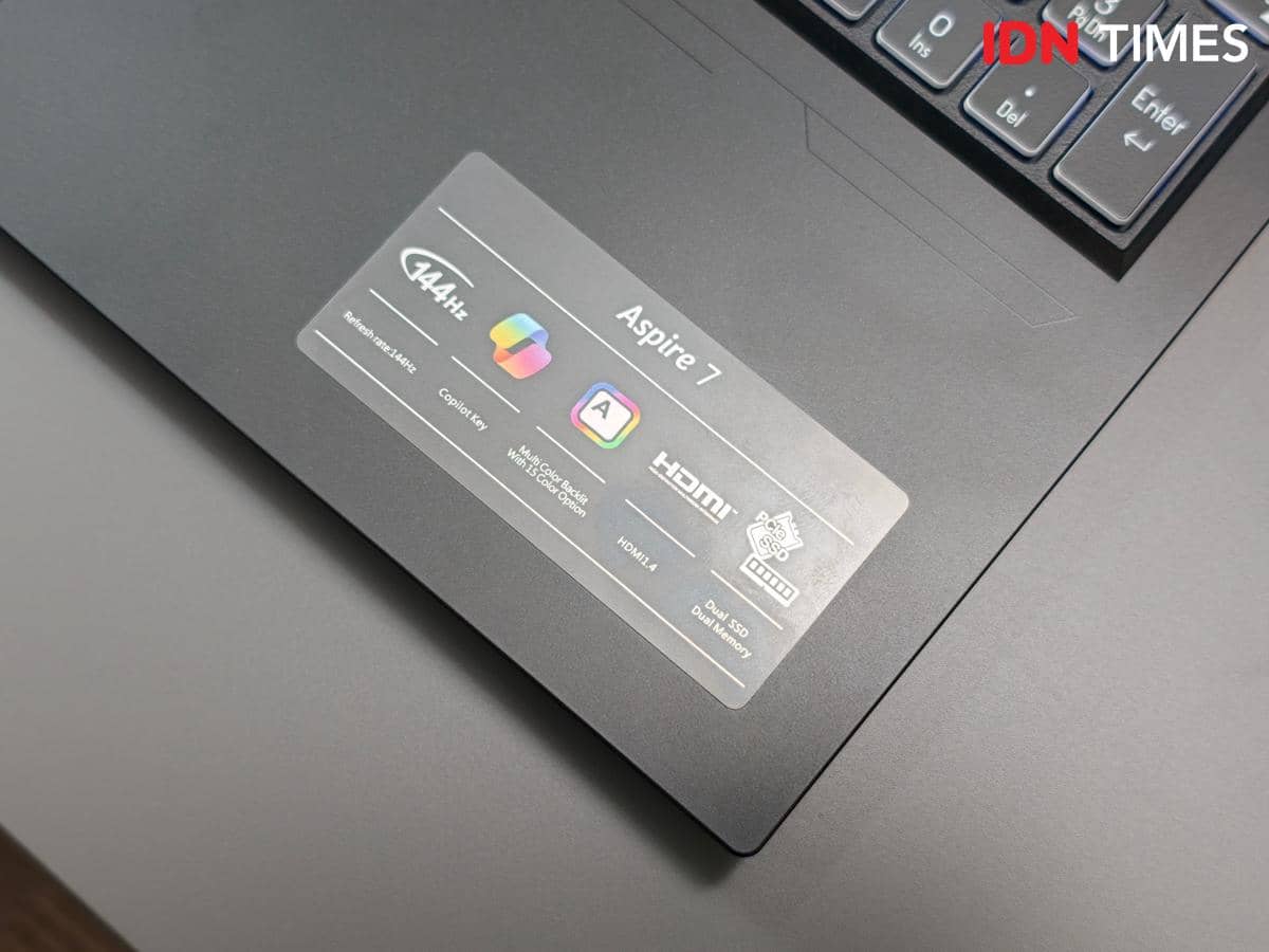 Laptop Acer Aspire 7 Pro New Generation pada dokumentasi produk yang dipublikasikan oleh IDN Times.