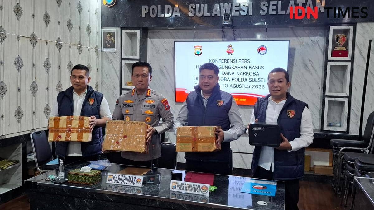 Polda Sulsel Sita 2,6 Kg Sabu dan 5,6 Liter Cairan Sintetis