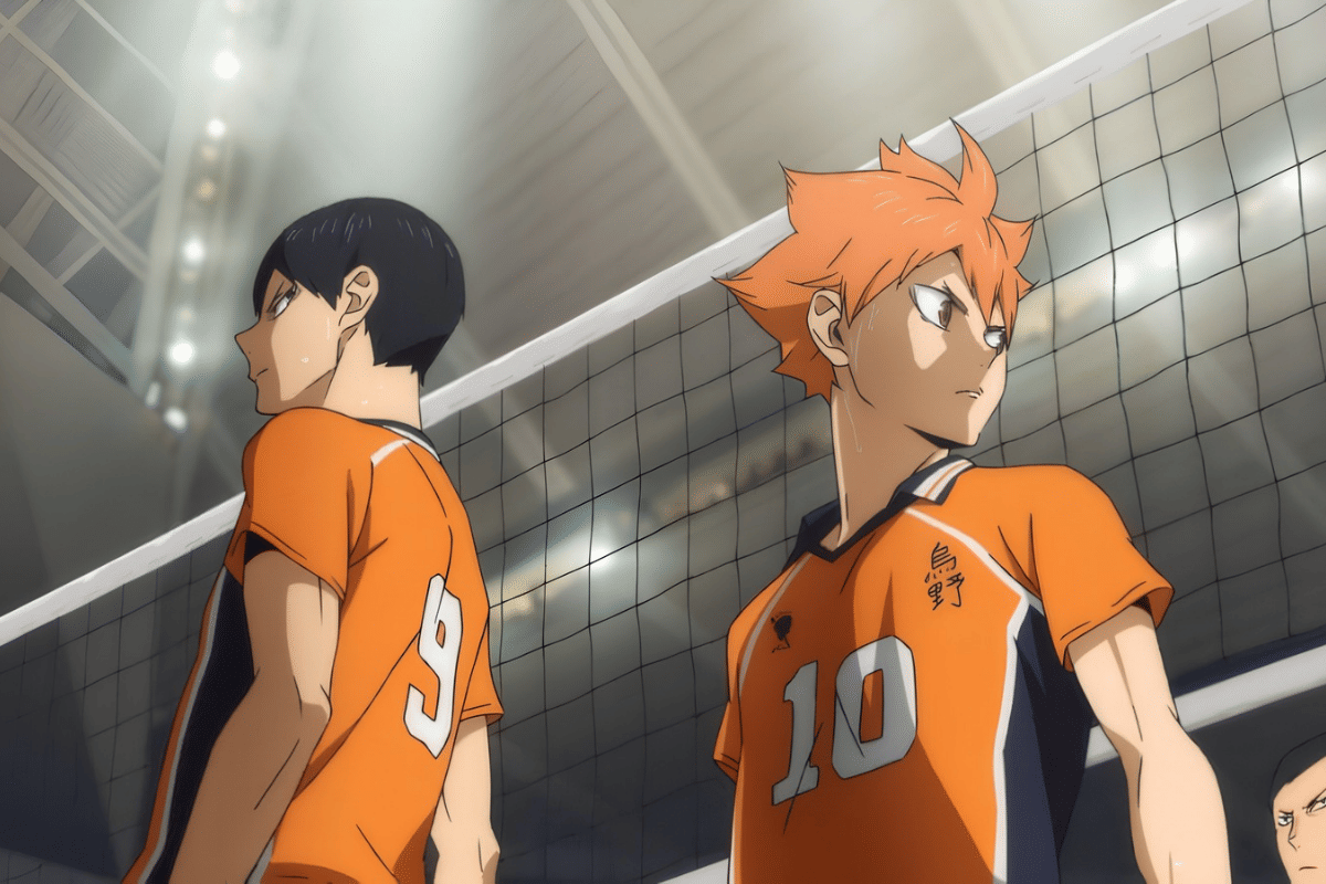 Shoyo Hinata dan Tobio Kageyama dalam anime Haikyu.