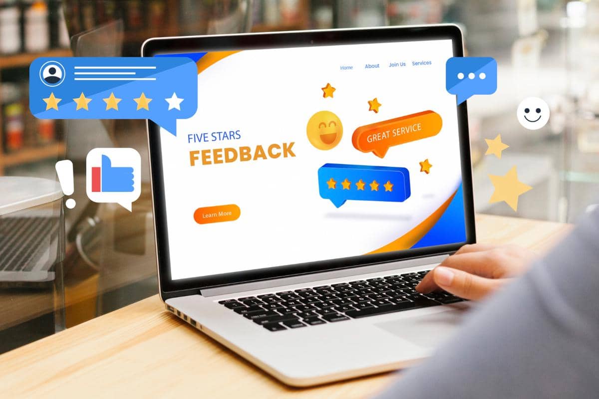 ilustrasi rating toko online 