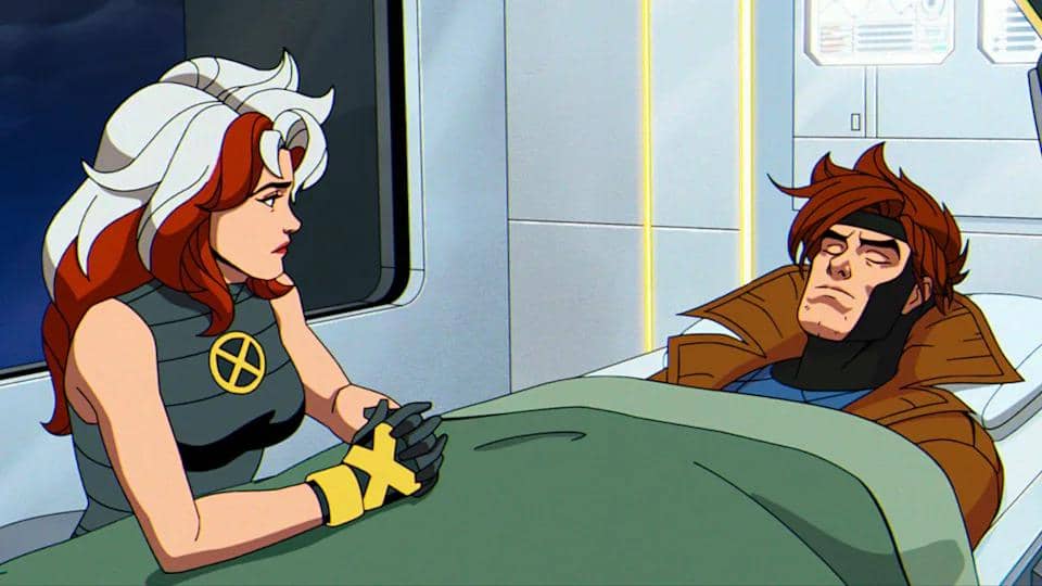 Rogue dan Gambit tampil berdampingan dalam adegan serial animasi X-Men '97 Season 2 produksi Marvel Animation.