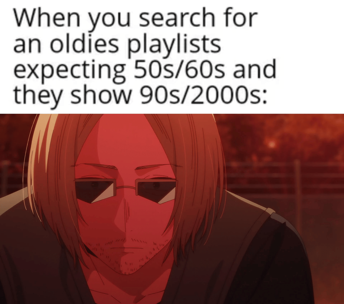 meme anime tentang playlist lagu