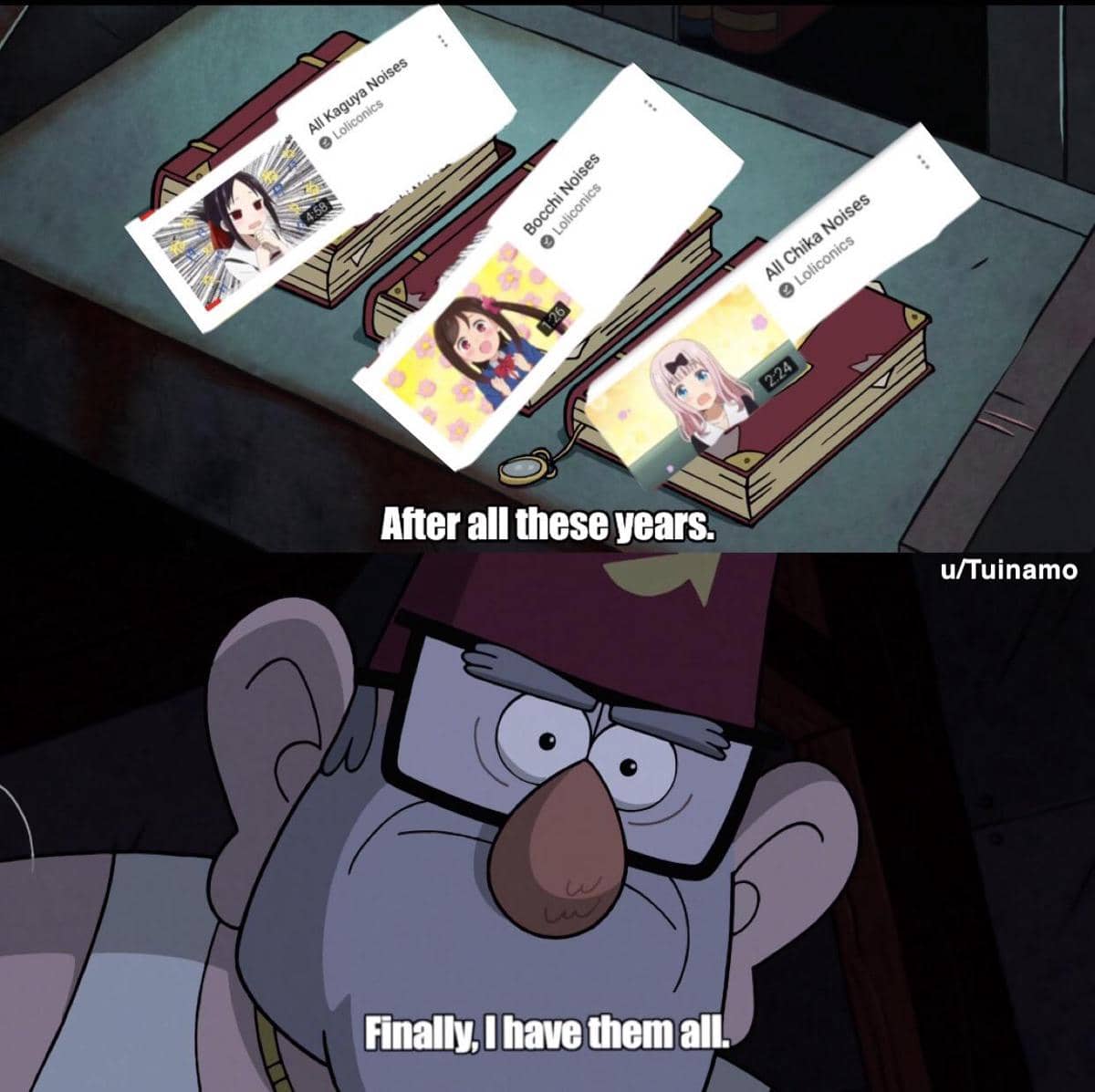 meme anime tentang playlist lagu