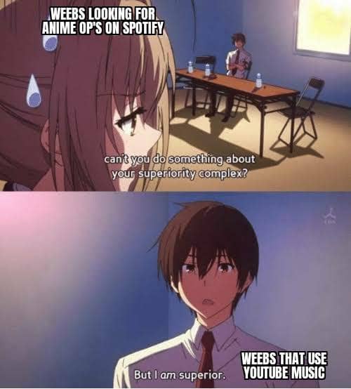 meme anime tentang playlist lagu