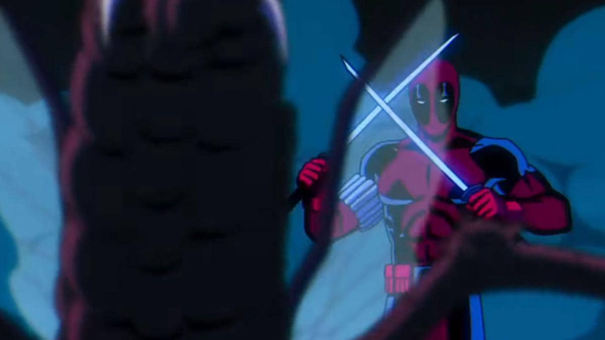 Deadpool mengenakan kostum merah dan hitam dalam serial animasi X-Men '97 Season 2 produksi Marvel Animation.