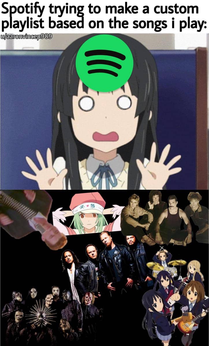 meme anime tentang playlist lagu