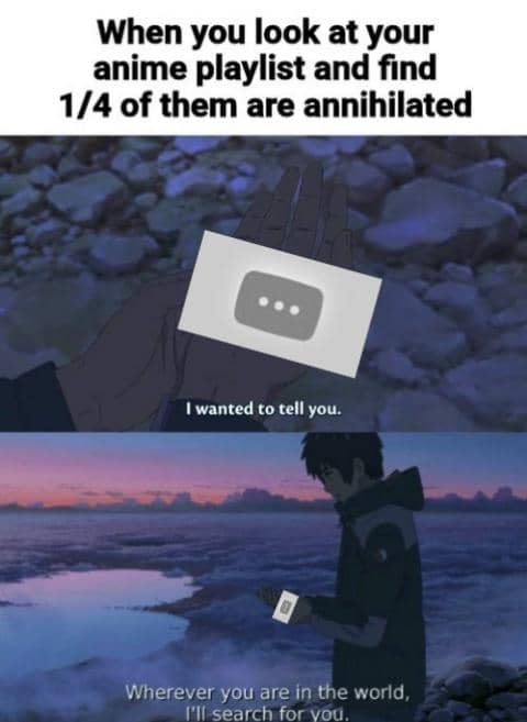 meme anime tentang playlist lagu