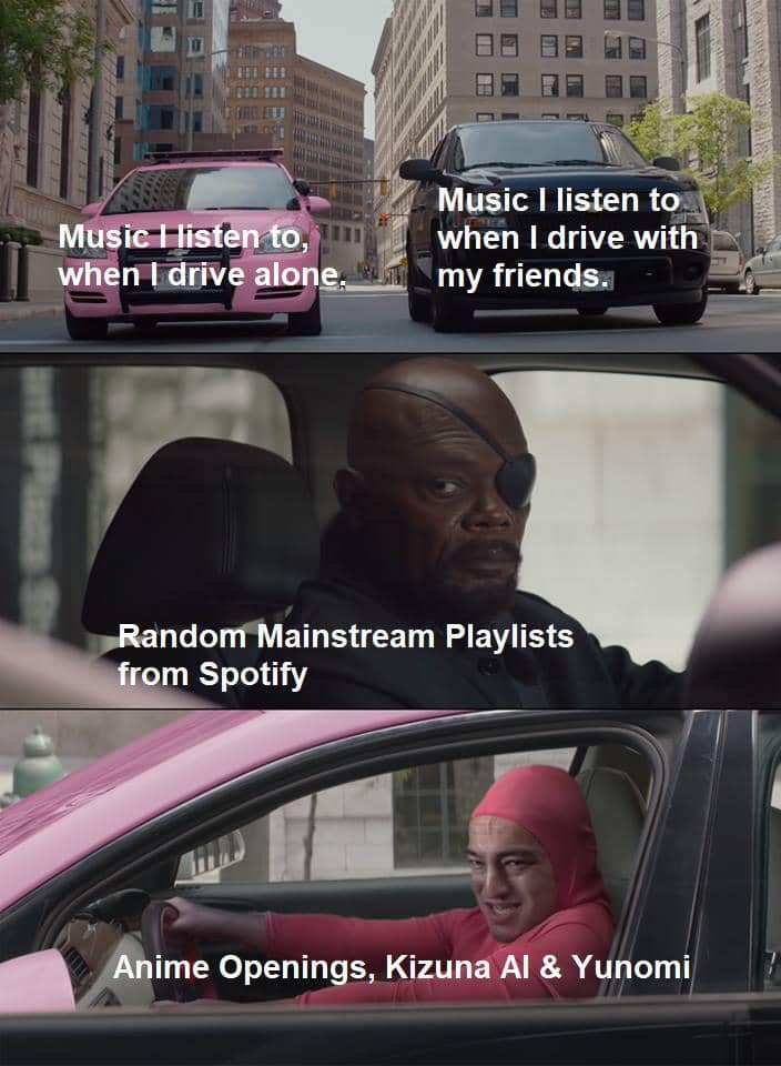 meme anime tentang playlist lagu