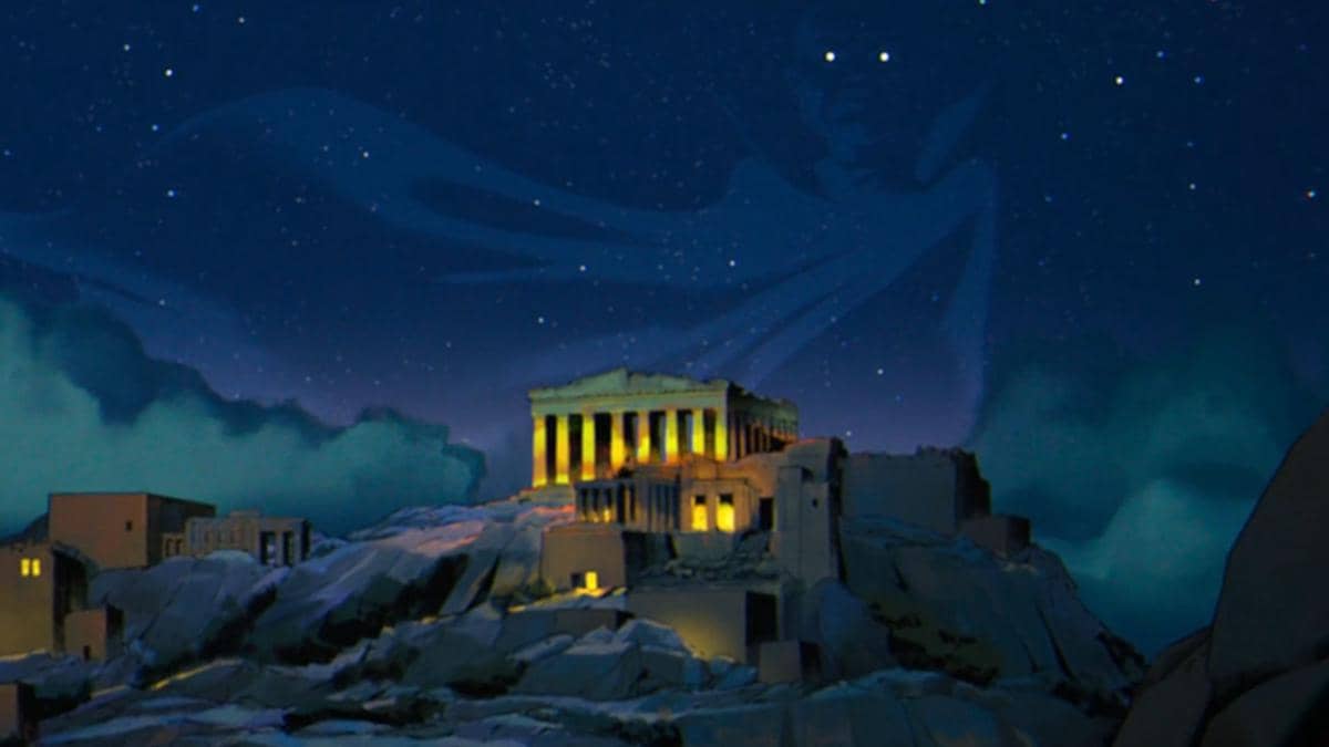 Uatu the Watcher berwajah biru mengenakan jubah ungu dalam serial animasi X-Men '97 Season 2 produksi Marvel Animation.