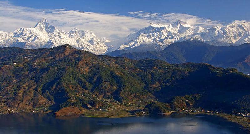 potret wilayah Pegunungan Annapurna, Nepal