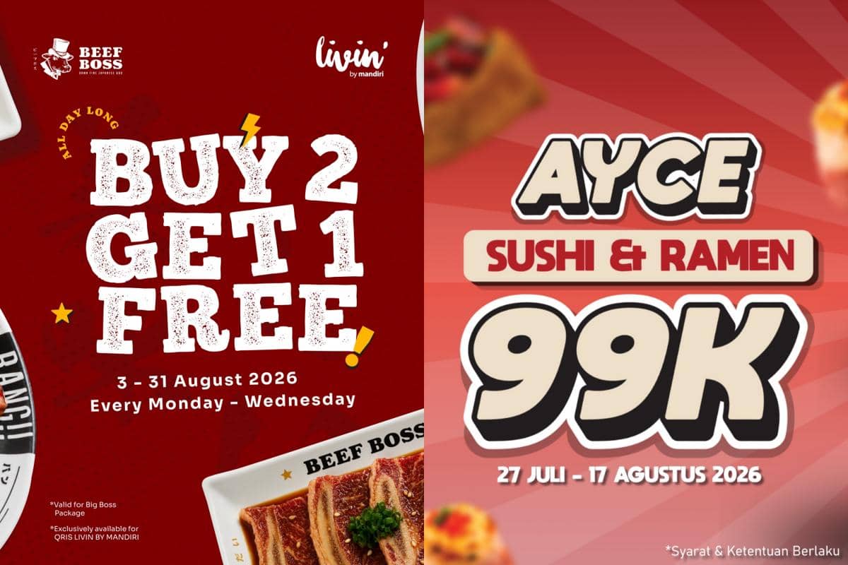 5 Promo AYCE Agustus 2026, Harganya Mulai Rp99 Ribuan Lho!