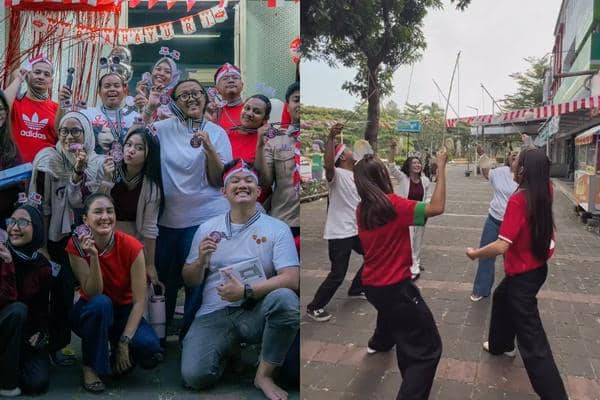 7 Potret Donna Agnesia dan Karyawan Lomba 17-an, Pemenang Dapat Medali