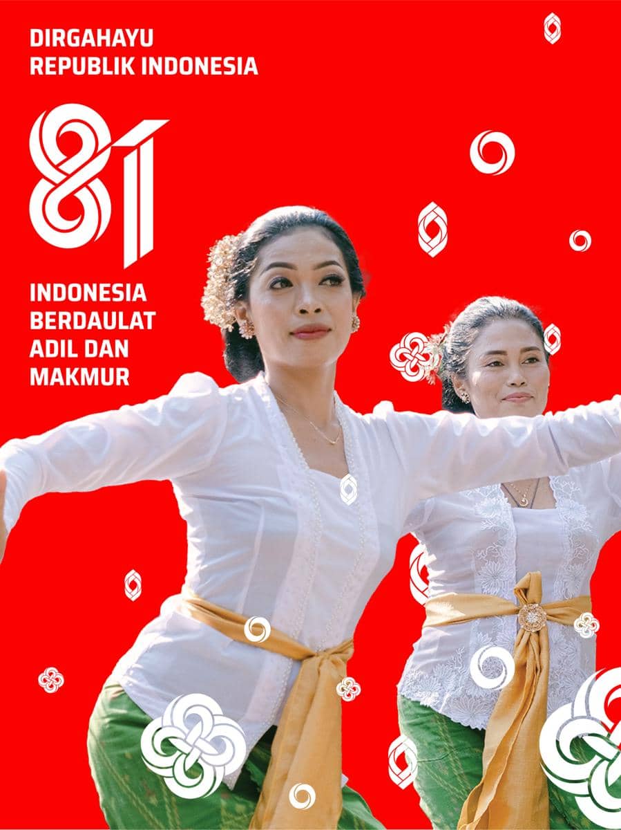 Poster dan logo resmi peringatan HUT ke-81 Republik Indonesia dari Istana Presiden dalam format vertikal.