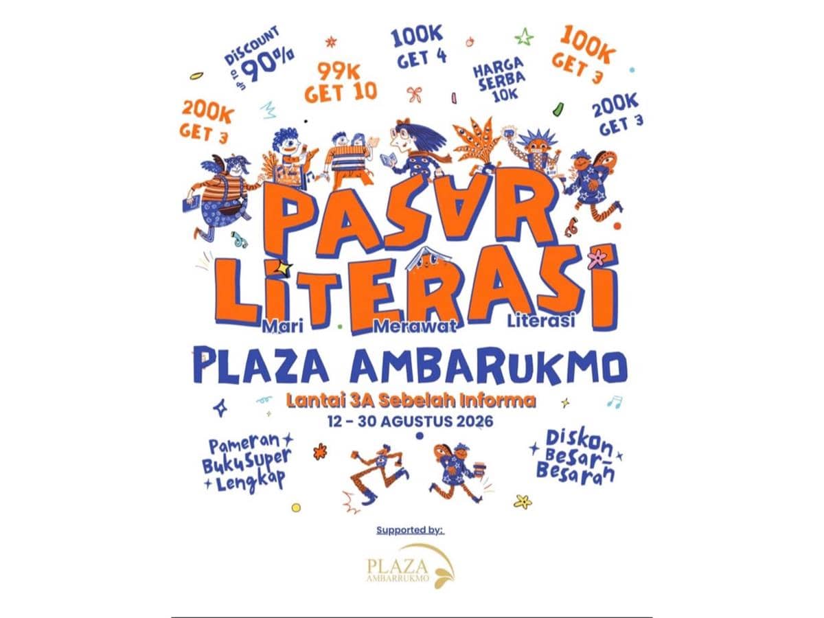 Materi promosi Pasar Literasi 2026 yang dibagikan melalui akun Instagram @pasarliterasi untuk kegiatan literasi.