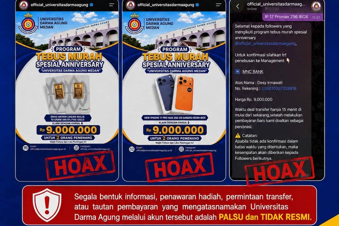 Akun Instagram Universitas Darma Agung Kena Hack, Hati-hati Modus Penipuan