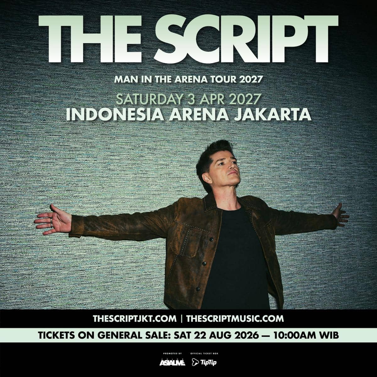 Visual promosi The Script untuk Man In The Arena Tour yang didokumentasikan oleh Color Asia Live.