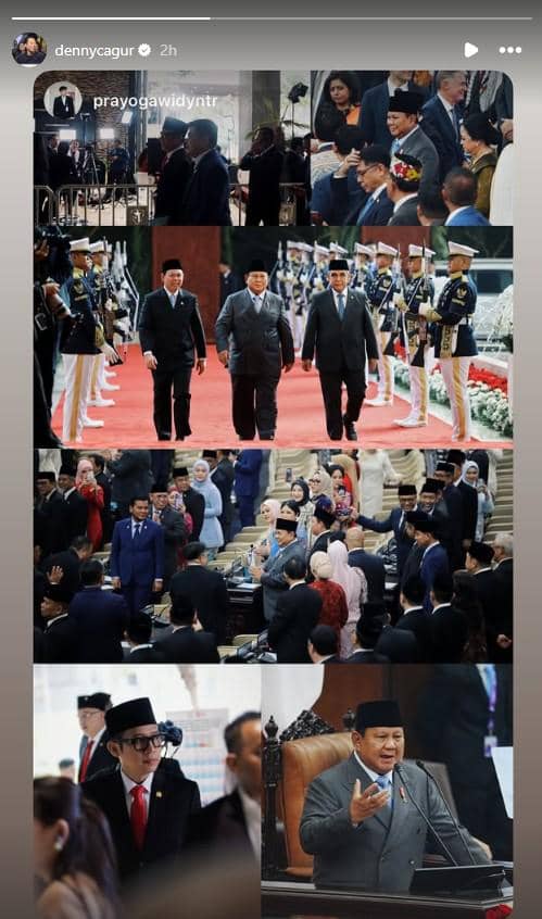 Artis Indonesia menghadiri sidang tahunan MPR dan rapat paripurna DPR 2026 dengan busana formal di parlemen.