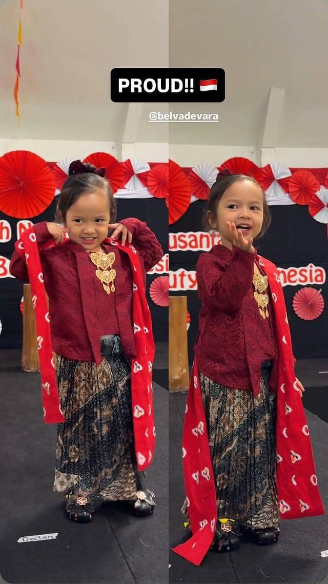 Kolase anak artis mengikuti perayaan Hari Kemerdekaan 17 Agustus 2026 bersama teman-teman di lingkungan sekolah.