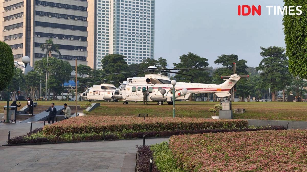 Helikopter Kepresidenan-Rantis Siaga di DPR Jelang Sidang Tahunan MPR