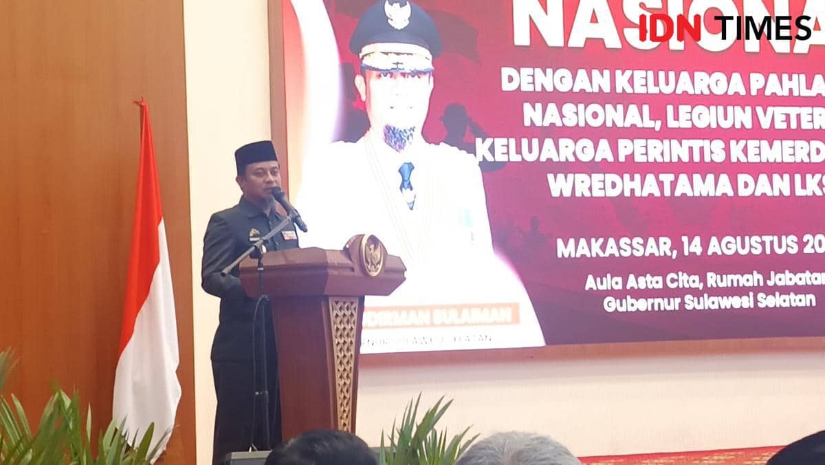 Gubernur Sulawesi Selatan Andi Sudirman Sulaiman menghadiri silaturahmi nasional bersama keluarga pahlawan dan veteran.