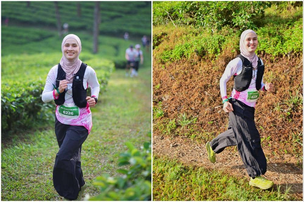 10 Potret Dwi Handayani Jajal Trail Run di Kebun Teh, Seru!