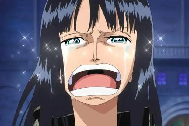Nico Robin menangis emosional sambil menyatakan ingin hidup dalam adegan anime One Piece dari Toei Animation.