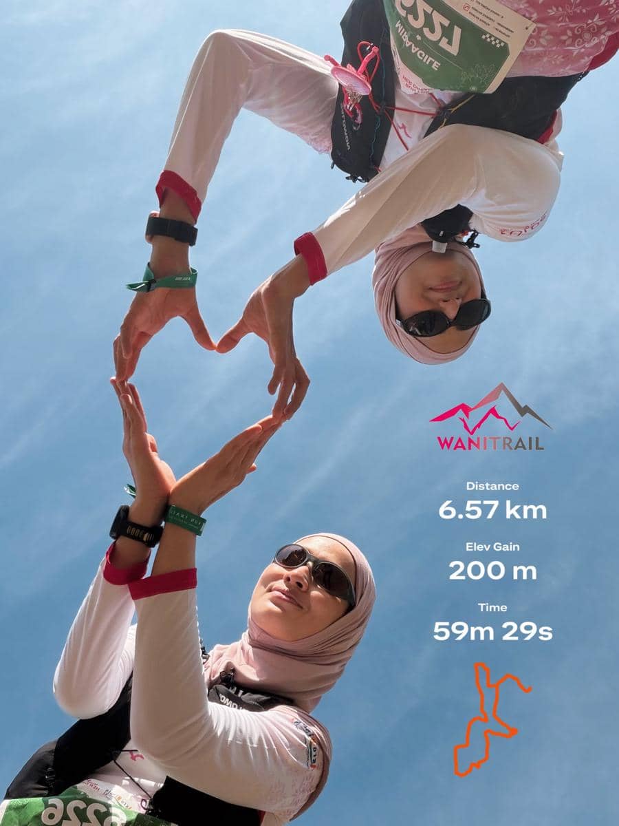 Dwi Handayani jajal trail run di kebun teh