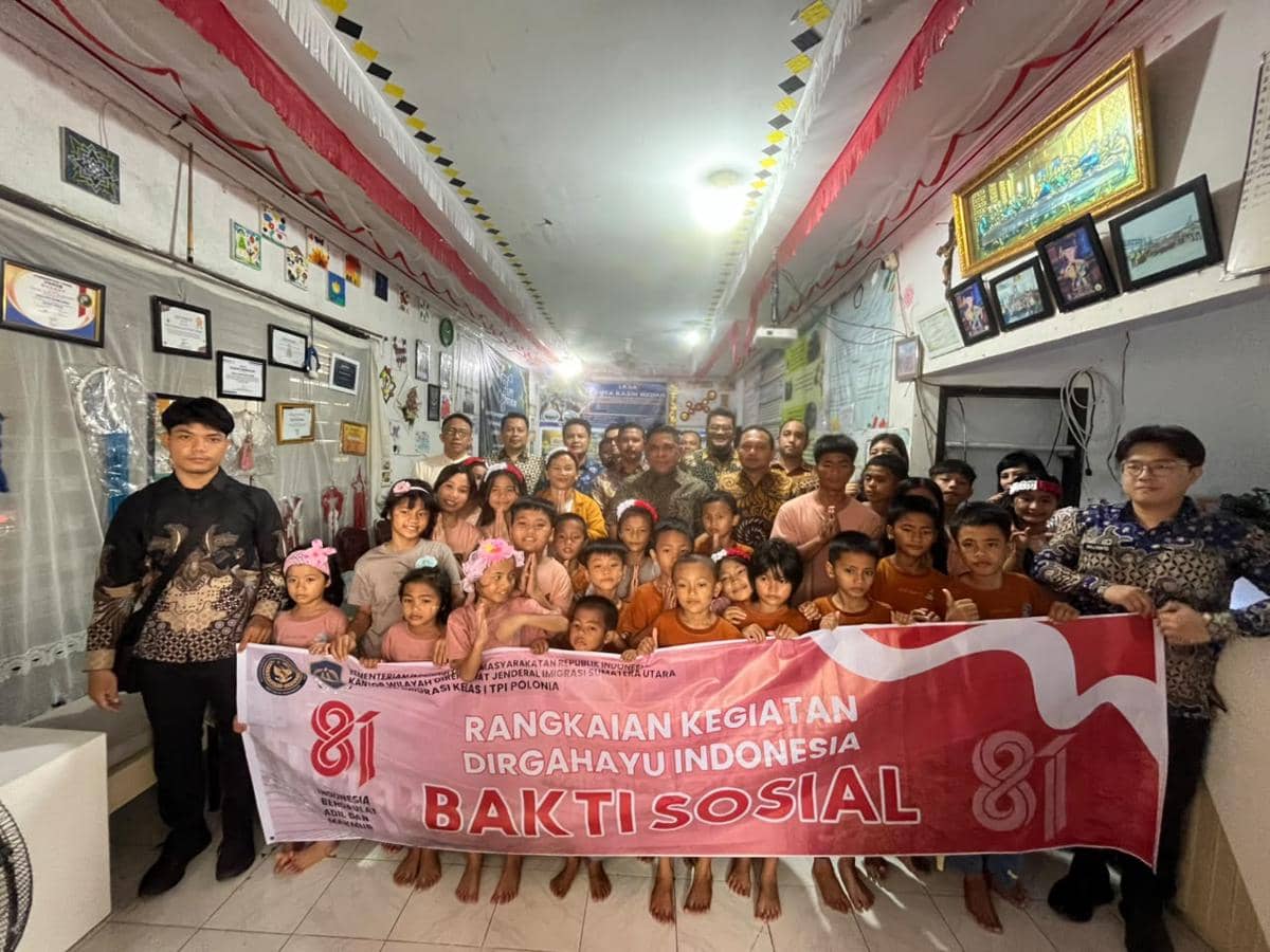Rayakan HUT Ke-81 RI, Imigrasi Sumut Menggelar Aksi Bakti Sosial